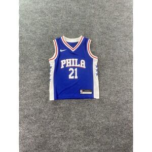 Joel Embiid Jersey Youth Boys Large Blue Nike Philadelphia Sixers Authentic NBA